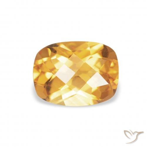 1.29ct Naturale Medium Light Orange-Gold Citrino, Cuscino, VVS