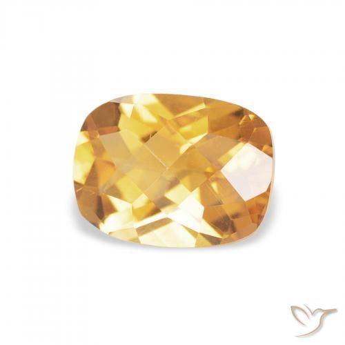 Citrino Medium Light Orange-Gold naturale da 1.29 ct, Cuscino, VVS