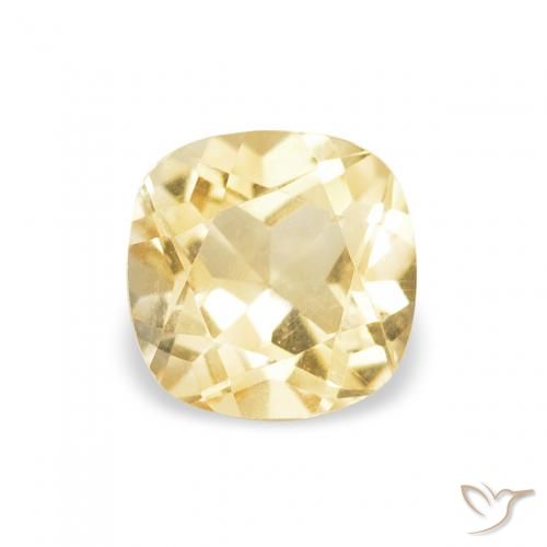 0.55ct Naturale Giallo chiaro Citrino, Cuscino, VVS
