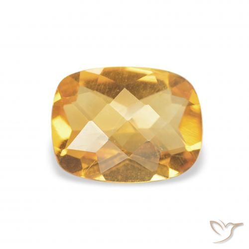 1.00ct Naturale Medium Light Orange-Gold Citrino, Cuscino, VVS