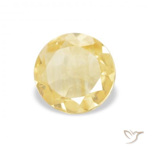 Citrino Giallo chiaro naturale da 0.73 ct, Rotondo, VVS