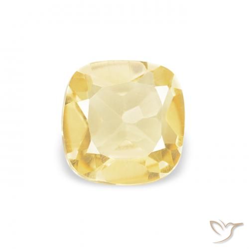0.42ct Naturale Giallo chiaro Citrino, Cuscino, VVS-VS