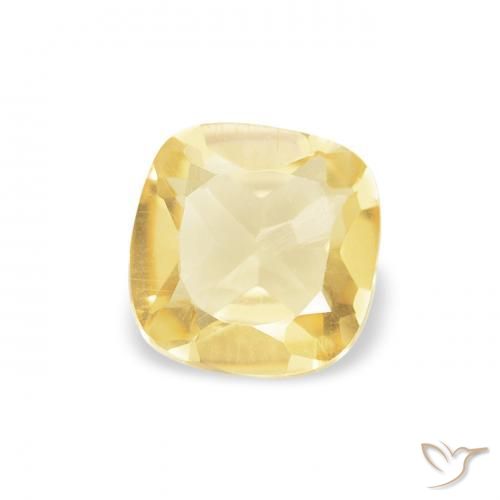 Citrino Giallo chiaro naturale da 0.42 ct, Cuscino, VVS-VS