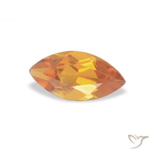 Citrino Arancio intenso-OroG naturale da 0.44 ct, Taglio marquise, VVS