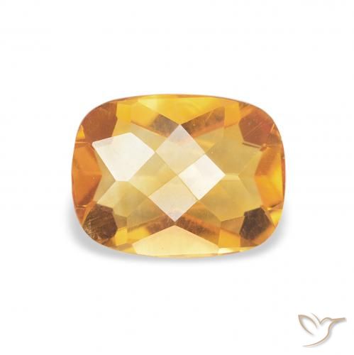 1.10ct Naturale Medium Light Orange-Gold Citrino, Cuscino, VVS-VS