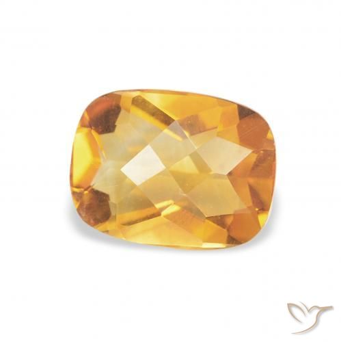 Citrino Medium Light Orange-Gold naturale da 1.10 ct, Cuscino, VVS-VS