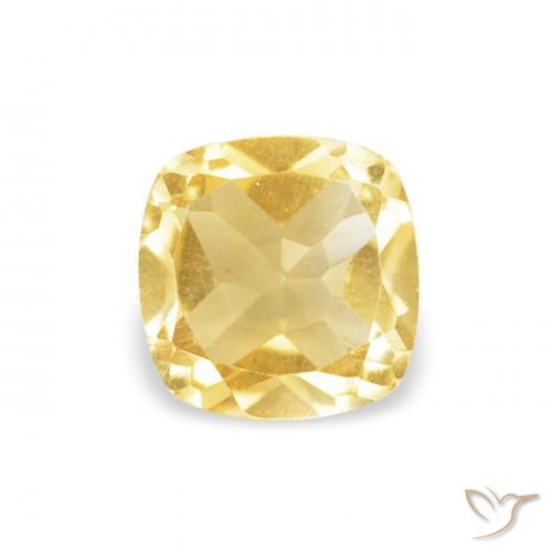 0.45ct Naturale Giallo chiaro Citrino, Cuscino, VVS-VS