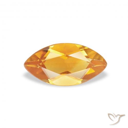 0.53ct Naturale Arancio-Oro Citrino, Taglio marquise, VS
