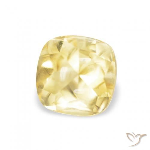 Citrino Giallo dorato chiaro naturale da 0.64 ct, Cuscino, Trasparente