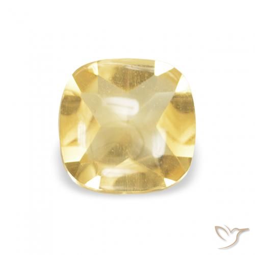 0.46ct Giallo dorato chiaro Citrino, Cuscino, Trasparente