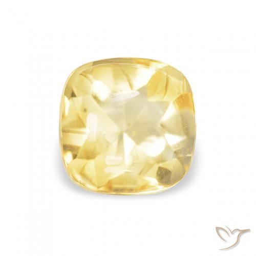 0.66ct Giallo dorato chiaro Citrino, Cuscino, Trasparente