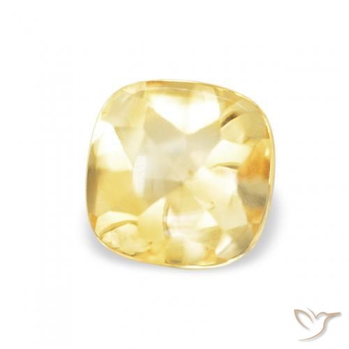 Citrino Giallo dorato chiaro naturale da 0.66 ct, Cuscino, Trasparente