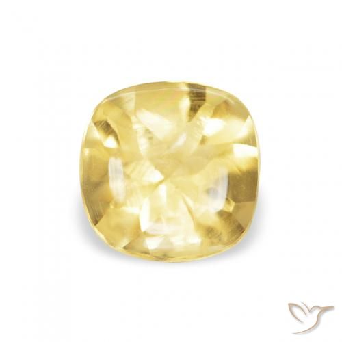 0.51ct Naturale Giallo dorato chiaro Citrino, Cuscino, Trasparente