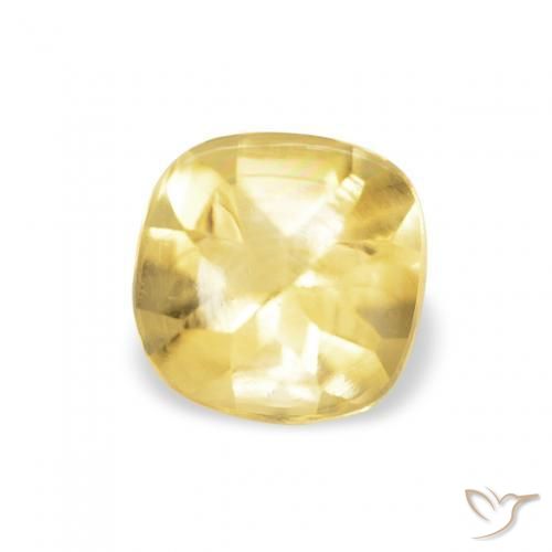 Citrino Giallo dorato chiaro naturale da 0.51 ct, Cuscino, Trasparente