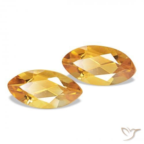 Gemme di Citrino Arancione scuro naturale da 1.04 ct, Taglio marquise, VVS-VS