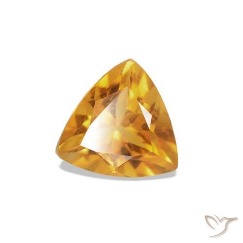 Citrino Arancio intenso-OroG naturale da 0.40 ct, Taglio trillion, VVS-VS