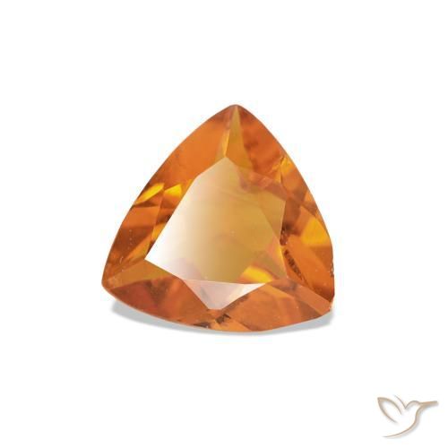 Citrino Arancione rossastra naturale da 0.50 ct, Taglio trillion, VS-SI