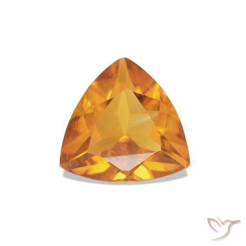 Citrino Arancione scuro naturale da 0.58 ct, Taglio trillion, VVS-VS