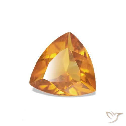 Citrino Arancione scuro naturale da 0.58 ct, Taglio trillion, VVS-VS
