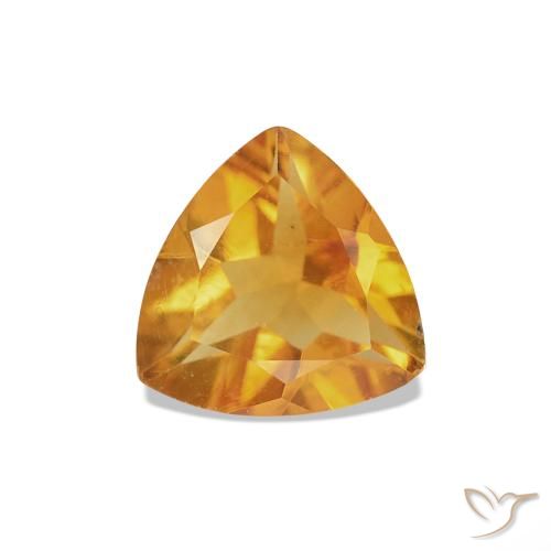 0.61ct Medium Light-Orange Citrino, Taglio trillion, VS