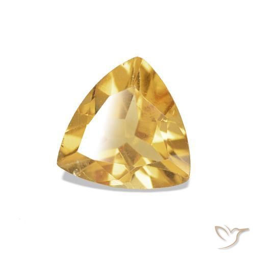 Citrino Dorato naturale da 0.57 ct, Taglio trillion, VVS-VS