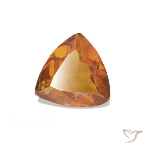 Citrino Arancione marroncino naturale da 0.50 ct, Taglio trillion, VS