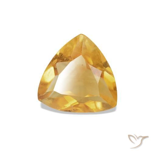 Citrino Medium Light Orange-Gold naturale da 0.60 ct, Taglio trillion, VS