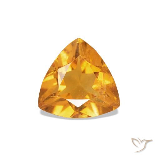0.58ct Arancio intenso-OroG Citrino, Taglio trillion, VVS-VS