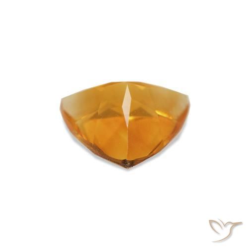 Citrino Arancio intenso-OroG naturale da 0.58 ct, Taglio trillion, VVS-VS