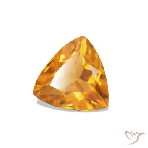 Citrino Arancio intenso-OroG naturale da 0.58 ct, Taglio trillion, VVS-VS