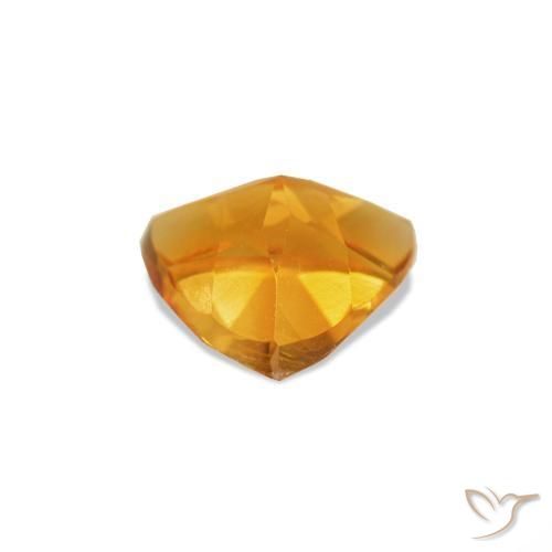 Citrino Arancio intenso-OroG naturale da 0.58 ct, Taglio trillion, VVS-VS
