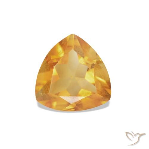 0.68ct Medium Light Orange-Gold Citrino, Taglio trillion, VS
