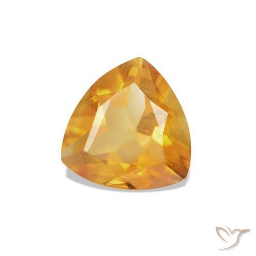 Citrino Medium Light Orange-Gold naturale da 0.68 ct, Taglio trillion, VS