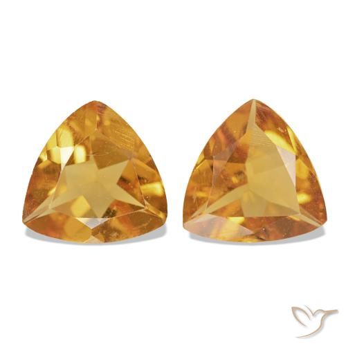 1.02ctw Arancione scuro Citrino, Taglio trillion, VVS-VS