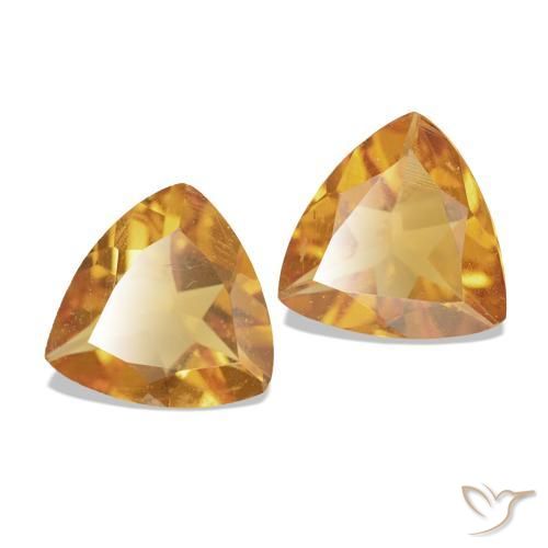 Gemme di Citrino Arancione scuro naturale da 1.02 ct, Taglio trillion, VVS-VS