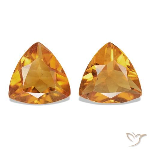 Gemme di Citrino Arancione scuro naturale da 1.00 ct, Taglio trillion, VS-SI