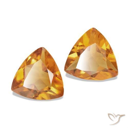 Gemme di Citrino Arancione scuro naturale da 1.00 ct, Taglio trillion, VS-SI