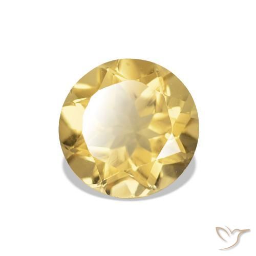 Citrino Arancio dorato naturale da 1.19 ct, Taglio rotondo, VVS-VS