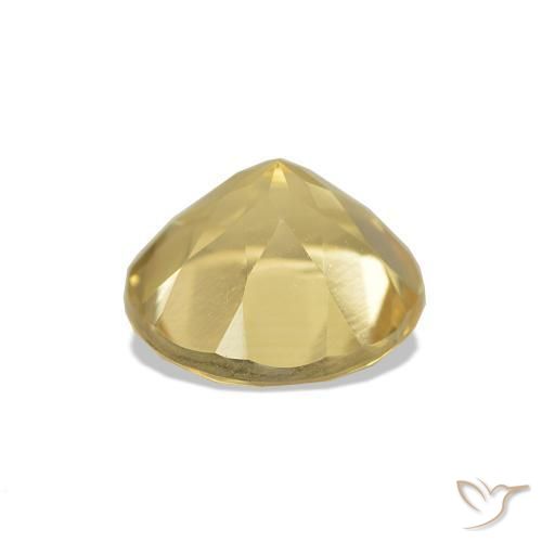 Citrino Giallo dorato chiaro naturale da 1.23 ct, Taglio rotondo, VVS-VS