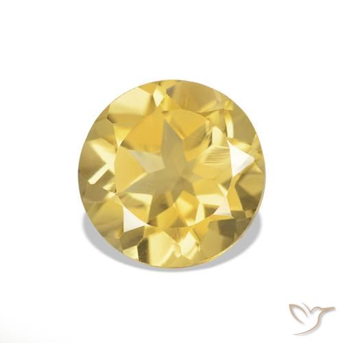 Citrino Oro chiaro naturale da 1.16 ct, Taglio rotondo, VVS-VS