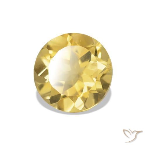 Citrino Oro chiaro naturale da 1.16 ct, Taglio rotondo, VVS-VS