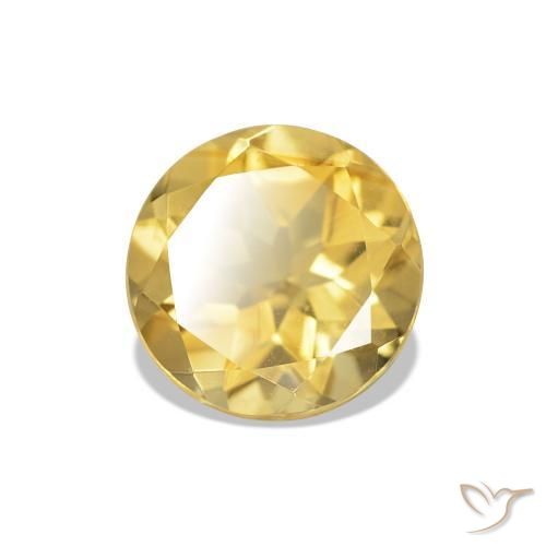 Citrino Giallo dorato chiaro naturale da 1.20 ct, Taglio rotondo, VVS-VS