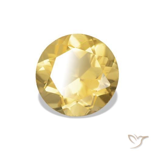 Citrino Oro chiaro naturale da 1.15 ct, Taglio rotondo, VVS-VS
