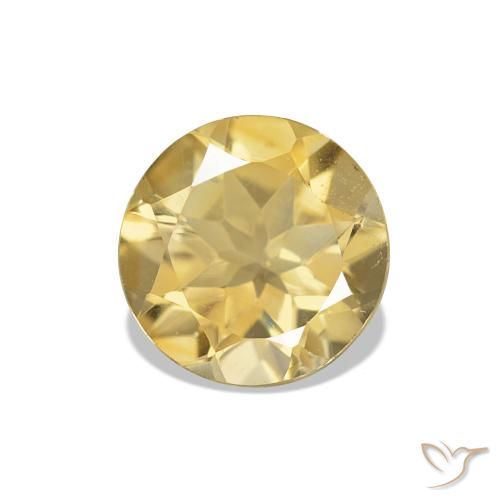 Citrino Giallo dorato chiaro naturale da 1.12 ct, Taglio rotondo, VVS-VS