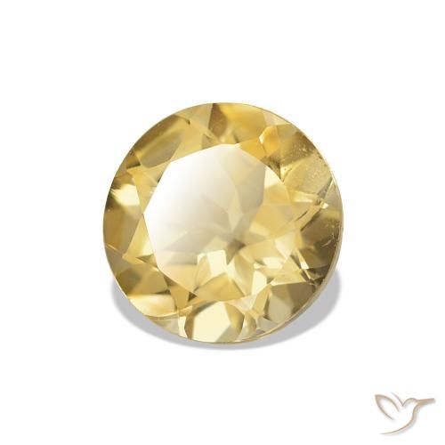 Citrino Giallo dorato chiaro naturale da 1.12 ct, Taglio rotondo, VVS-VS