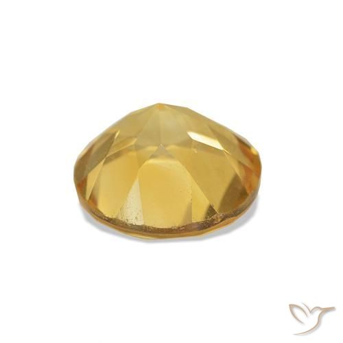 Citrino Giallo chiaro naturale da 1.22 ct, Taglio rotondo, VVS-VS