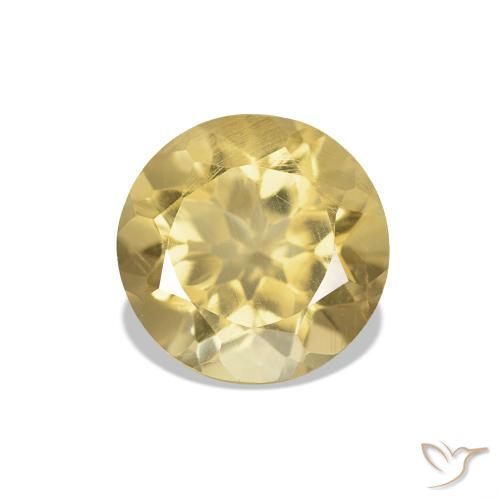 Citrino Giallo dorato chiaro naturale da 1.21 ct, Taglio rotondo, VS
