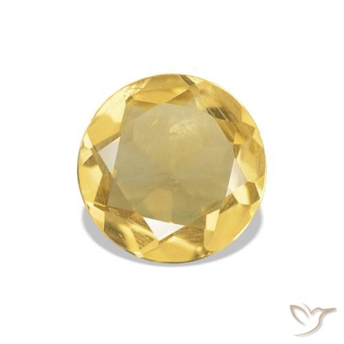 Citrino Giallo chiaro naturale da 0.94 ct, Taglio rotondo, VS