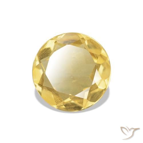 Citrino Giallo chiaro naturale da 0.94 ct, Taglio rotondo, VS