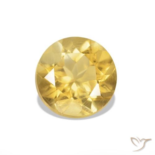 Citrino Oro chiaro naturale da 1.09 ct, Taglio rotondo, VS